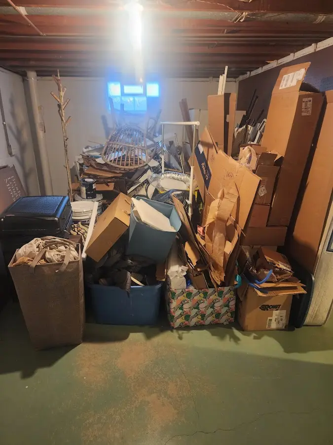 Roll-off dumpster container at job site for 4 Yard Dumpster Rental in Burke